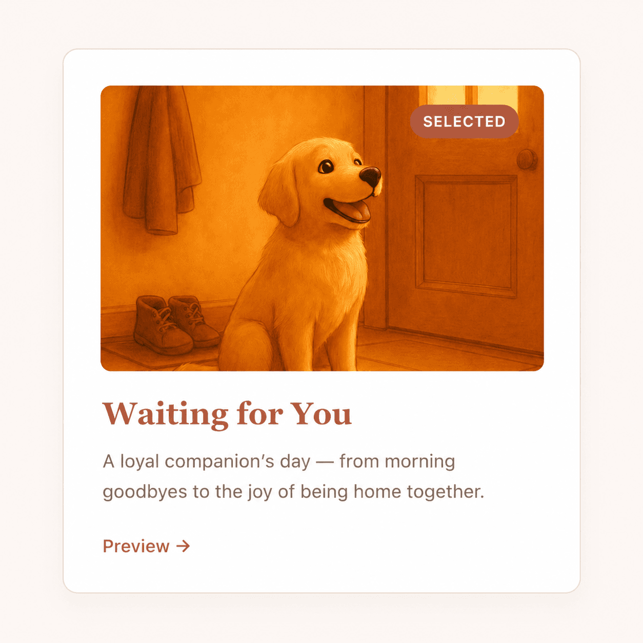 Choosing the "Waiting for You" story card